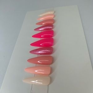 Custom Valentine day Pink gradient Press On Nails